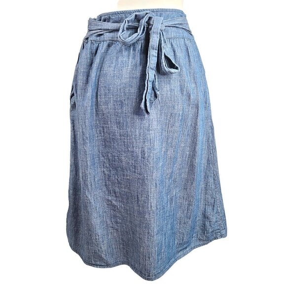 Banjanan Ornate Floral Embroidered Chambray Skirt - Picture 6 of 9